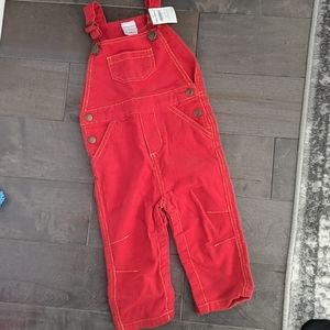 Hanna Andersson red bib overalls